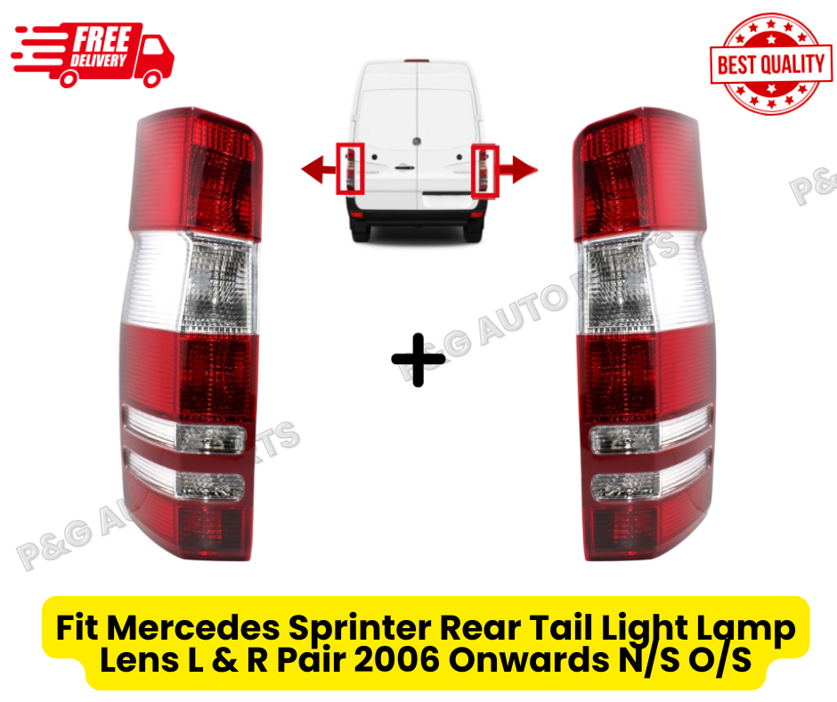 Fit Mercedes Sprinter Rear Tail Light Lamp Lens L & R Pair 2006 Onwards N/S O/S